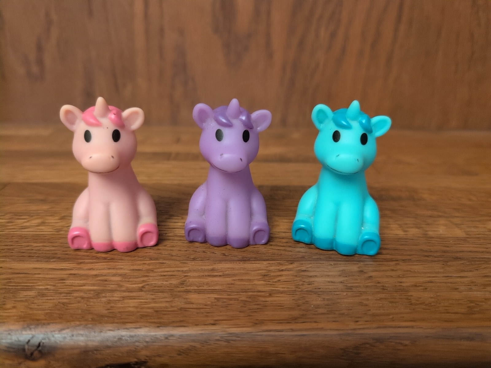 Colorful Rubber Unicorn Figures Toys Lot of 3 Pink Purple Blue Oriental Trading