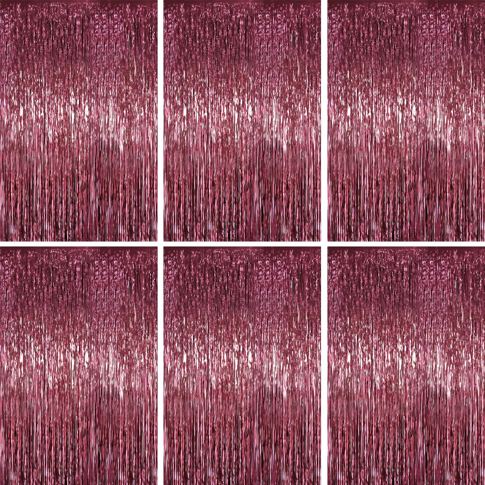3.3 x 6.6 ft Foil Fringe Backdrop Curtains, Tinsel Streamers Party Decoration…