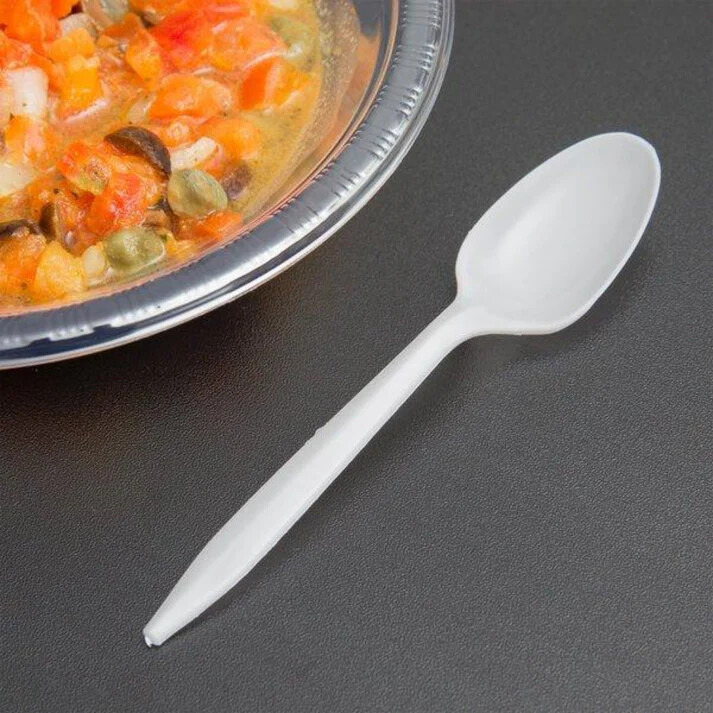 Bulk Disposable Plastic White Single Use Tea Spoons For Restaurants,Delis,Event