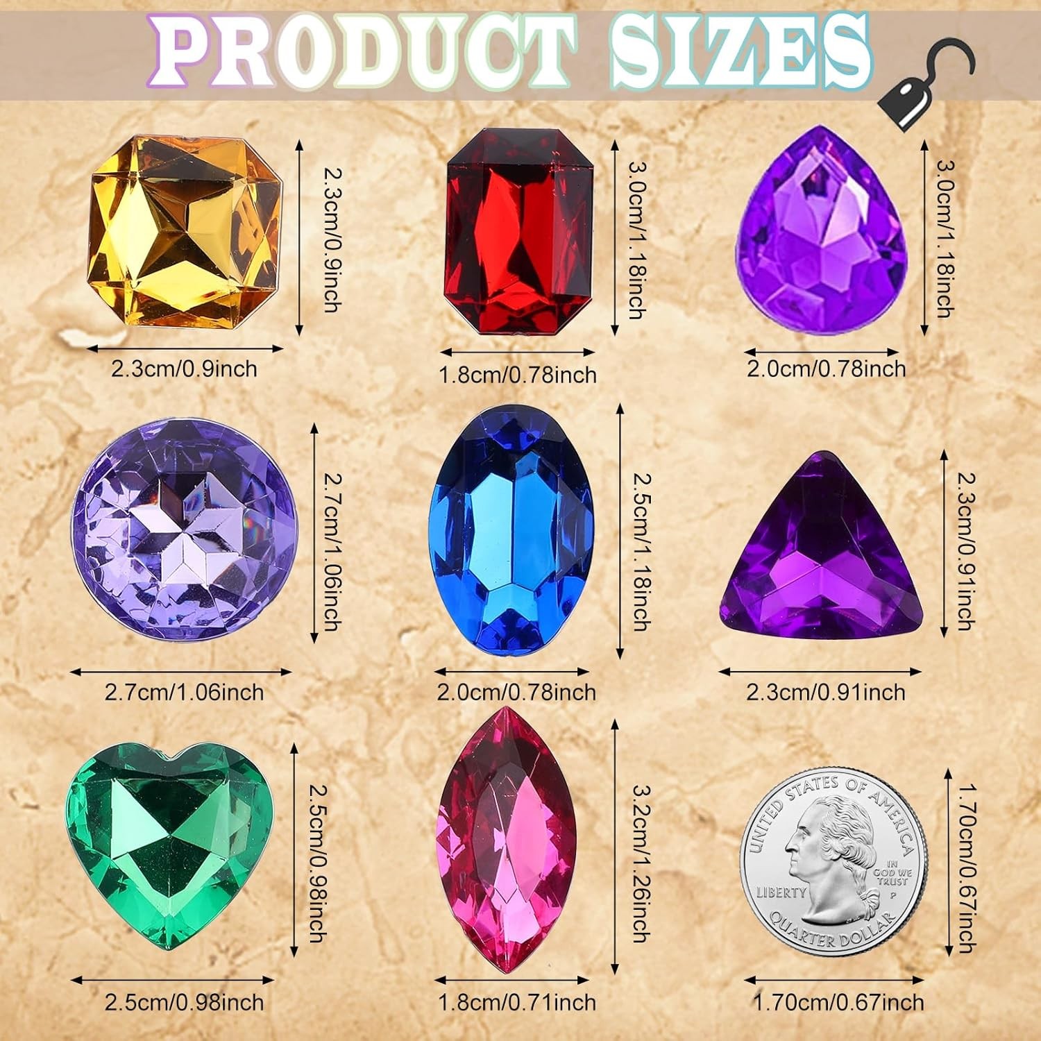 RICHNESS Pirate Treasure Jewels Jumbo Bling Diamonds Multi-Colored multi