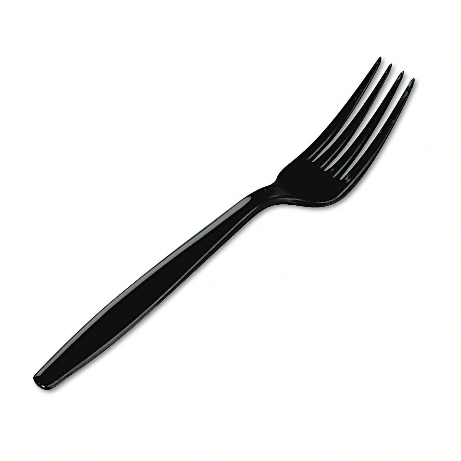 Extra Heavy Duty Black Disposable Plastic Forks 100 Pack Heat Resistant Durable