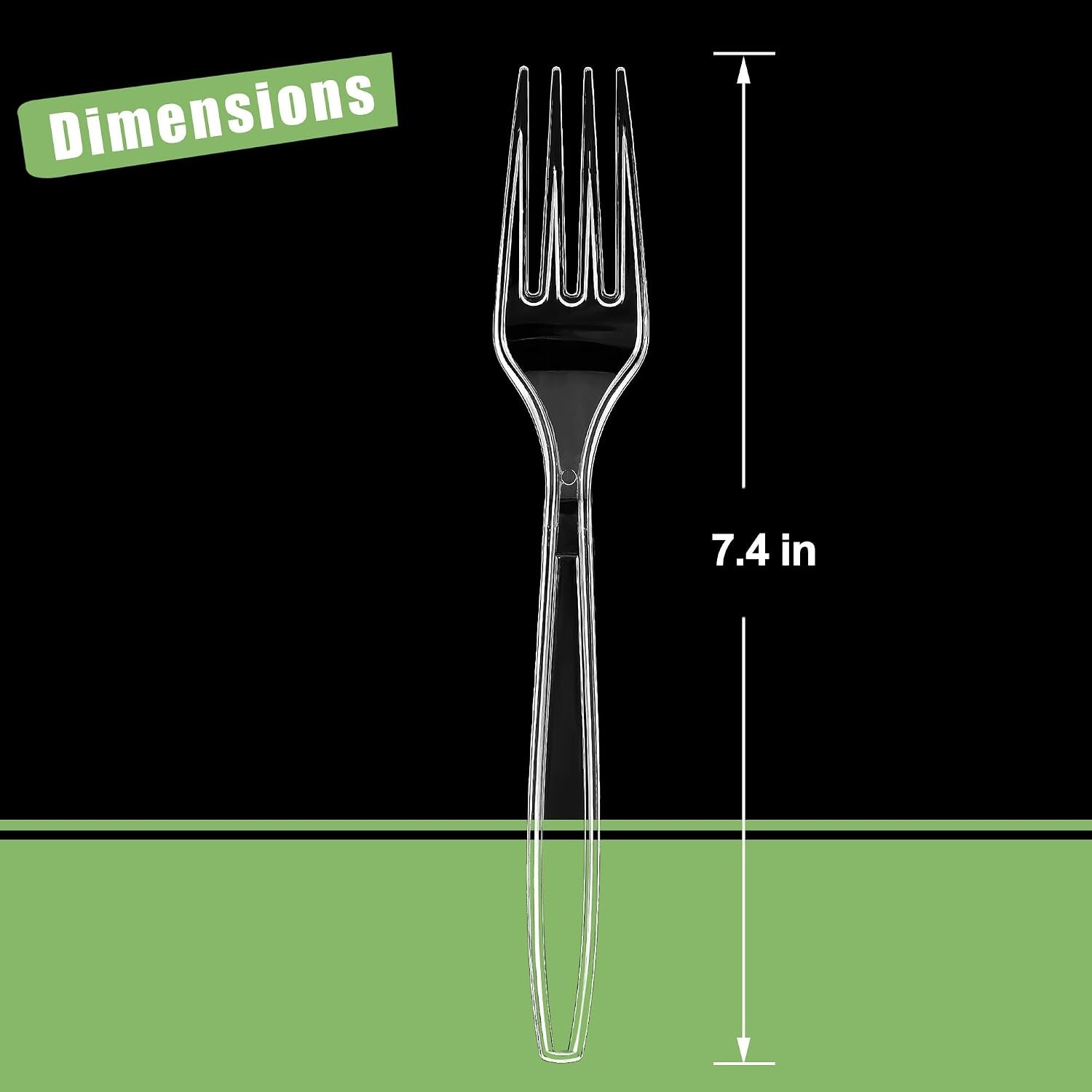 100 Count Disposable Plastic Forks Set, Clear Plastic Forks Bulk, Heavy Duty