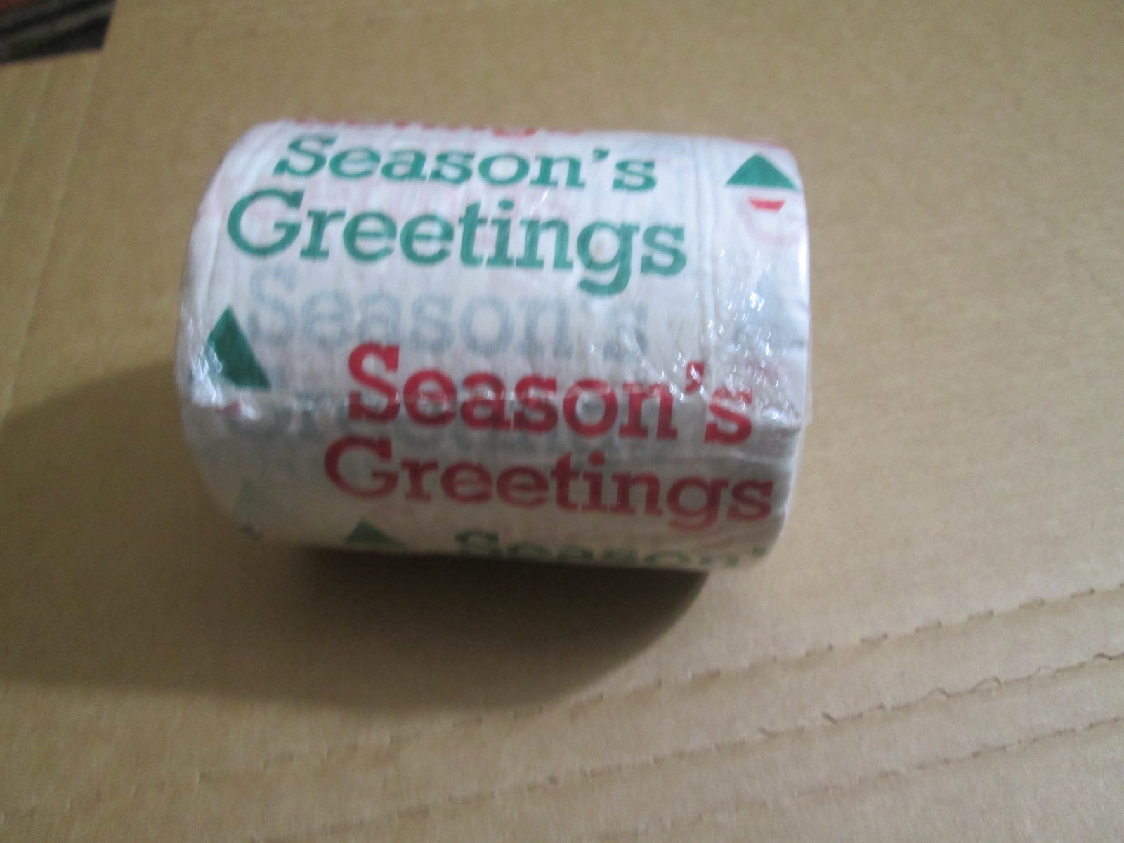 Cleo Novelty Christmas Holiday Toilet Paper sealed 1 Roll “Season’s Greetings”