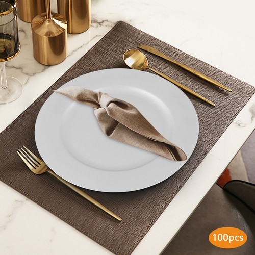Charger Plates Set, Round Charger Plates, Charger Plate for Wedding Party Silver