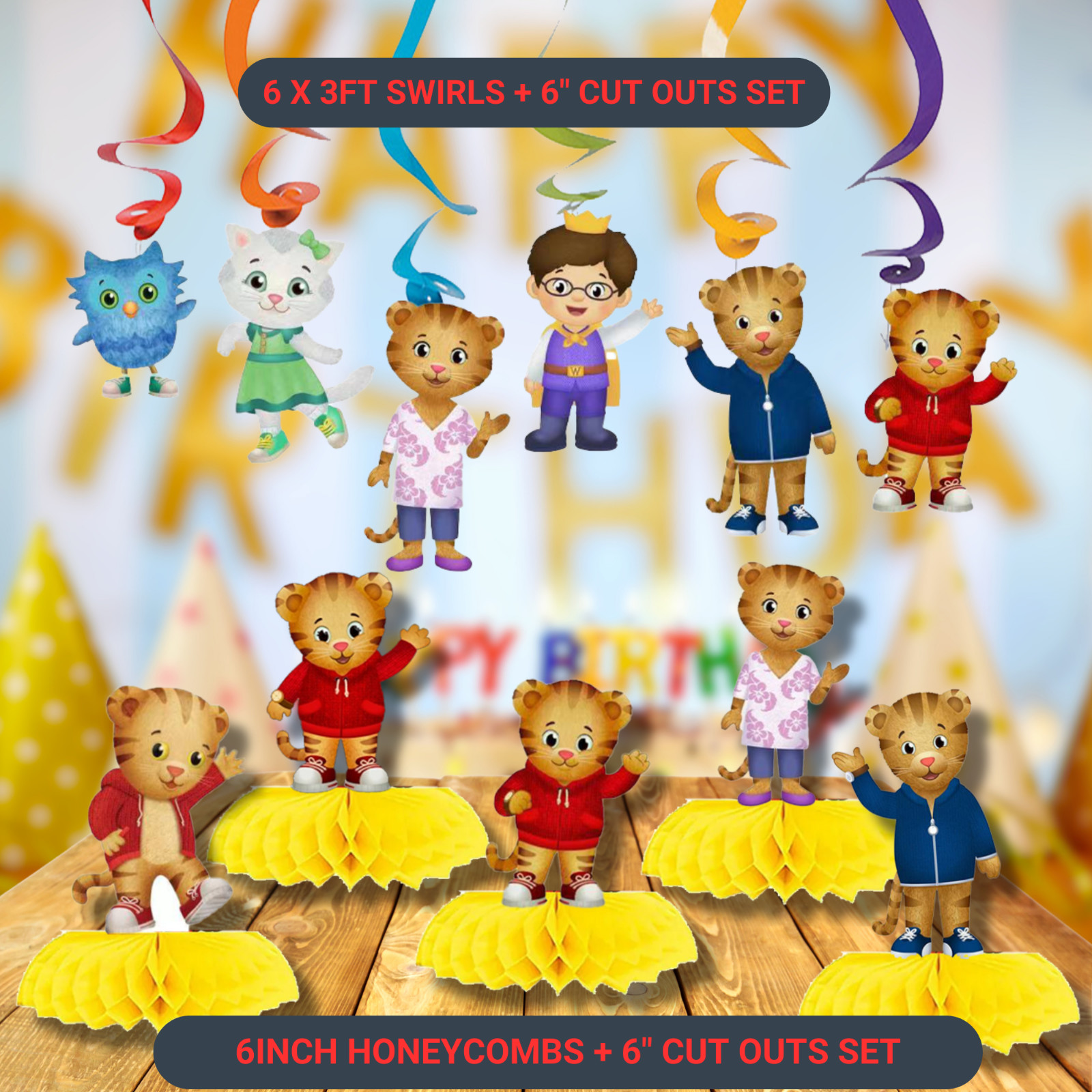 Dan Tigger Party Supplies happy birthday centerpiece decoration gift balloon