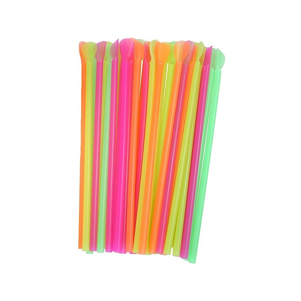 Alink Assorted Bright Colors Jumbo Smoothie Straws, Wide Plastic Dispo
