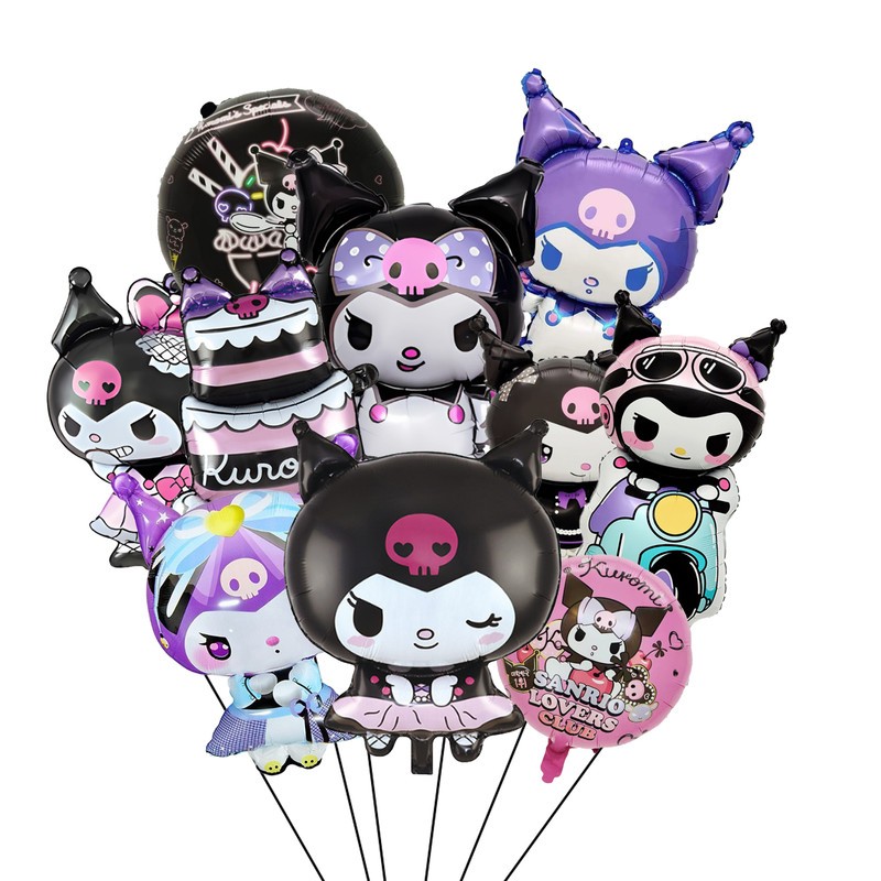 10 Pcs Kuromi Party Decorations Balloons Kuromi Character Foil Balloons for Kids