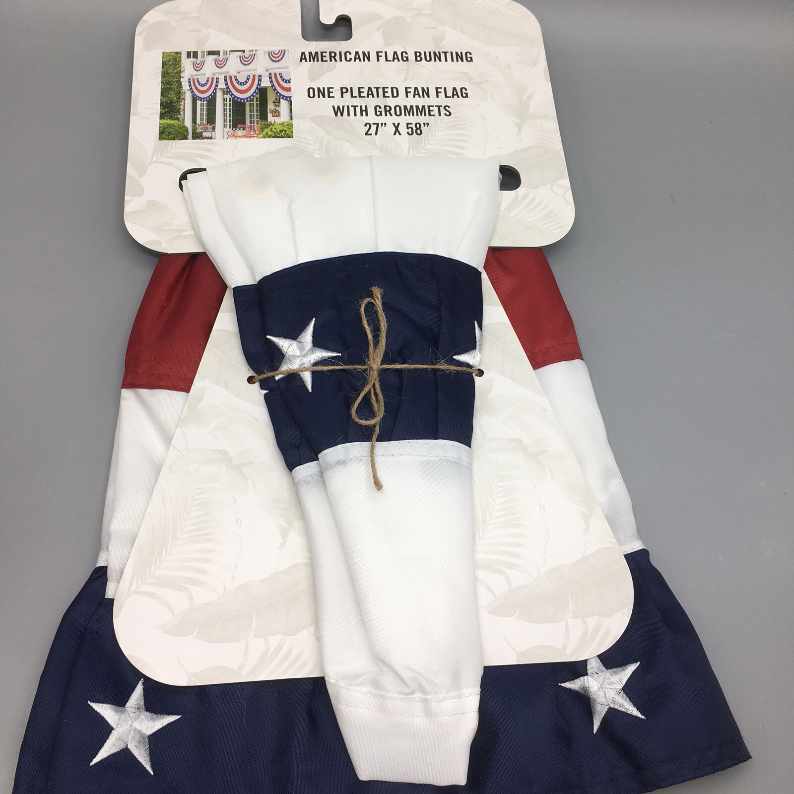Tommy Bahama Bunting Embroidered Stars Handcrafted American Flag July 4th 58×27