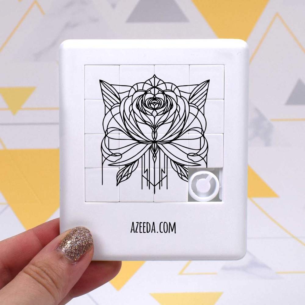 ‘Art Deco Rose Doodle’ Sliding Puzzle (PZ00037476)