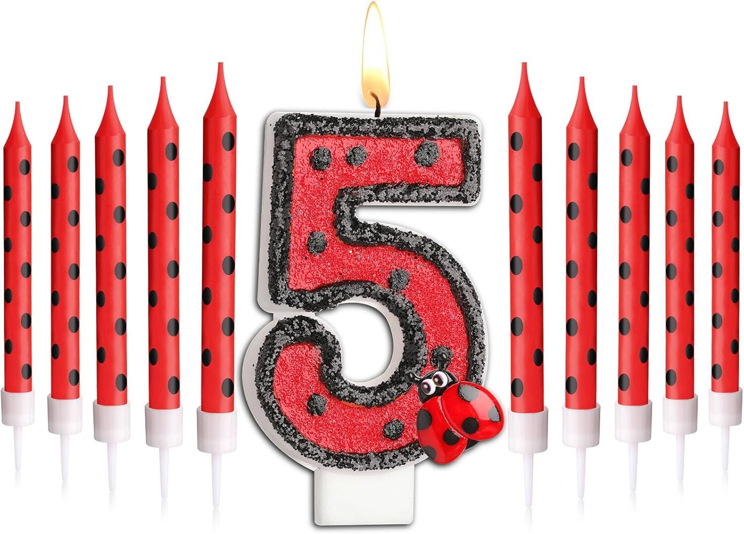 #5 Ladybug Birthday Cake Candle Number Candles Birthday Decorations