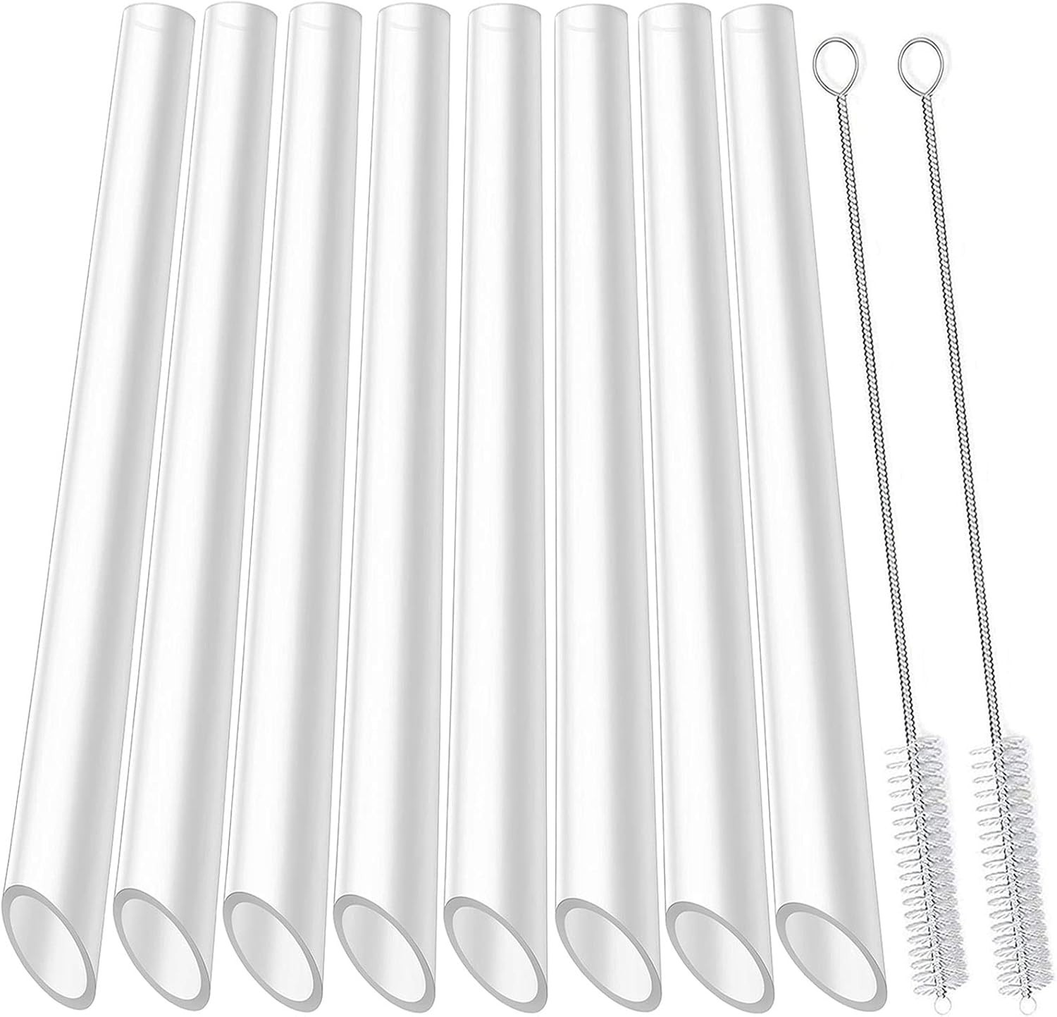 ALINK Reusable Clear Boba Straws, 13 mm x 10.5 in, Jumbo Hard Plastic Smoothie S