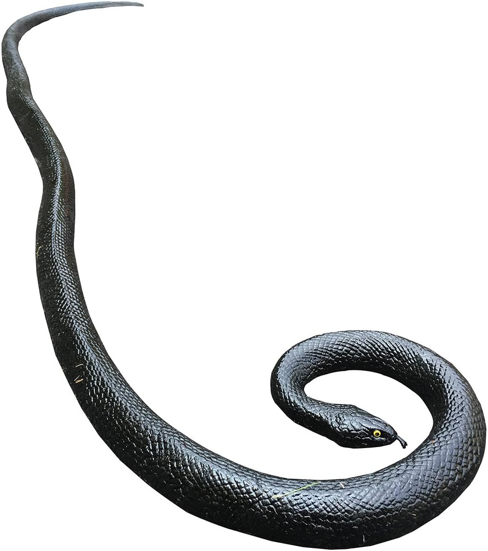 53″ Rubber Snake Realistic Fake Snakes Prank Toy to Keep Birds Away Scare |