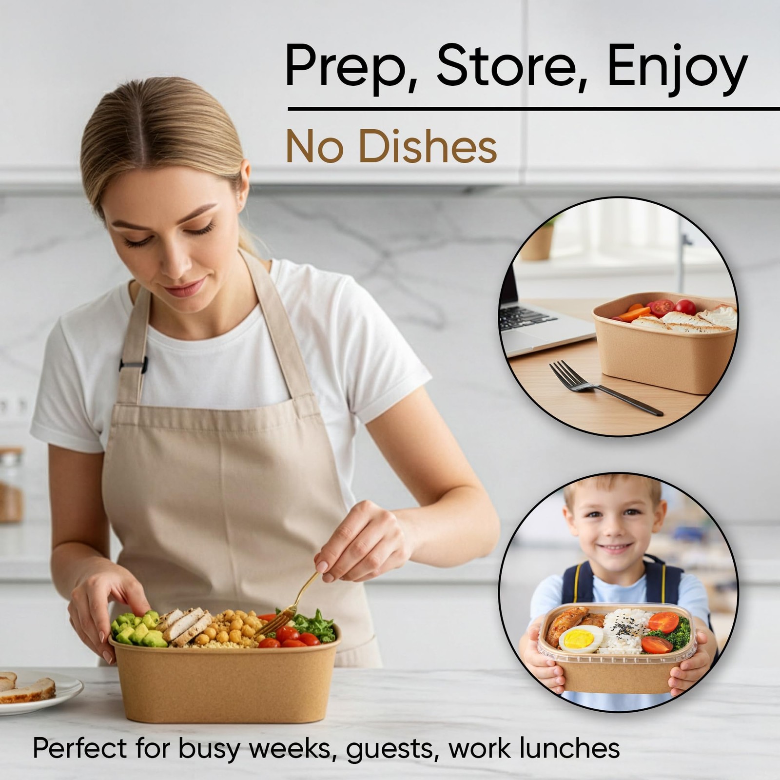 50 Pack 29Oz Disposable Meal Prep Containers With Lids – Microwave and Freeze…