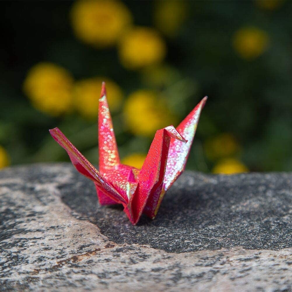 100Pcs Iridescent Premade Origami Birds Cranes Folded 1000 Japanese Cranes Mo…