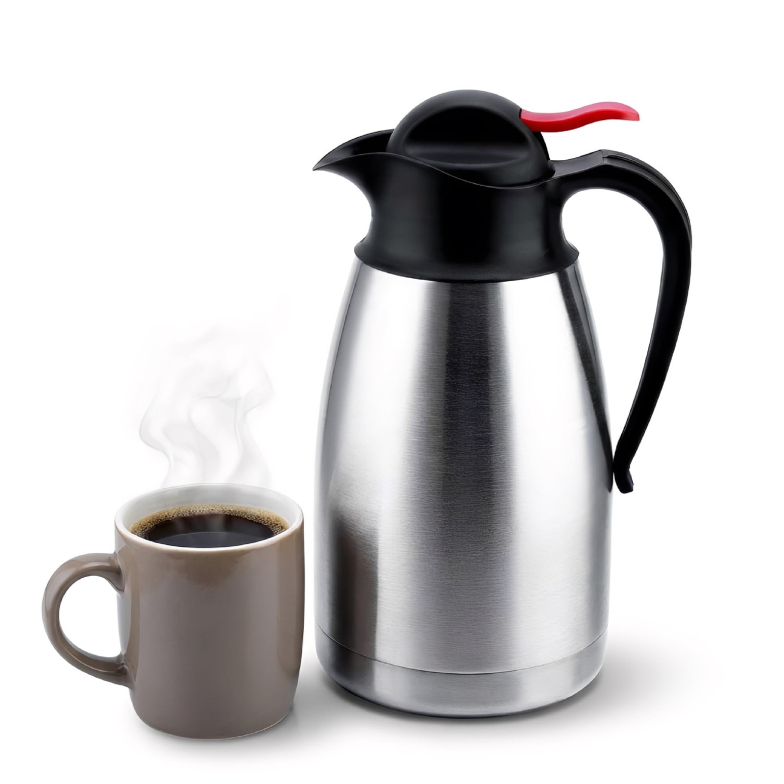 Insulated Coffee Carafe 60oz / 1.8L – Stainless Steel Thermal Coffee Carafe with