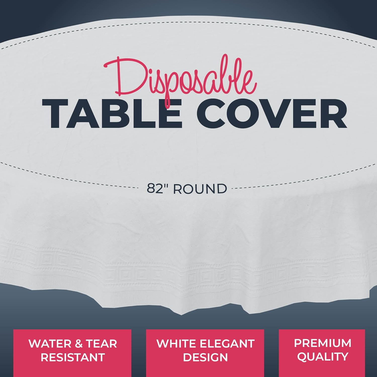 Paper Tablecloths for round Tables | 82″ – 10 Pack | White Paper & Plastic Dispo
