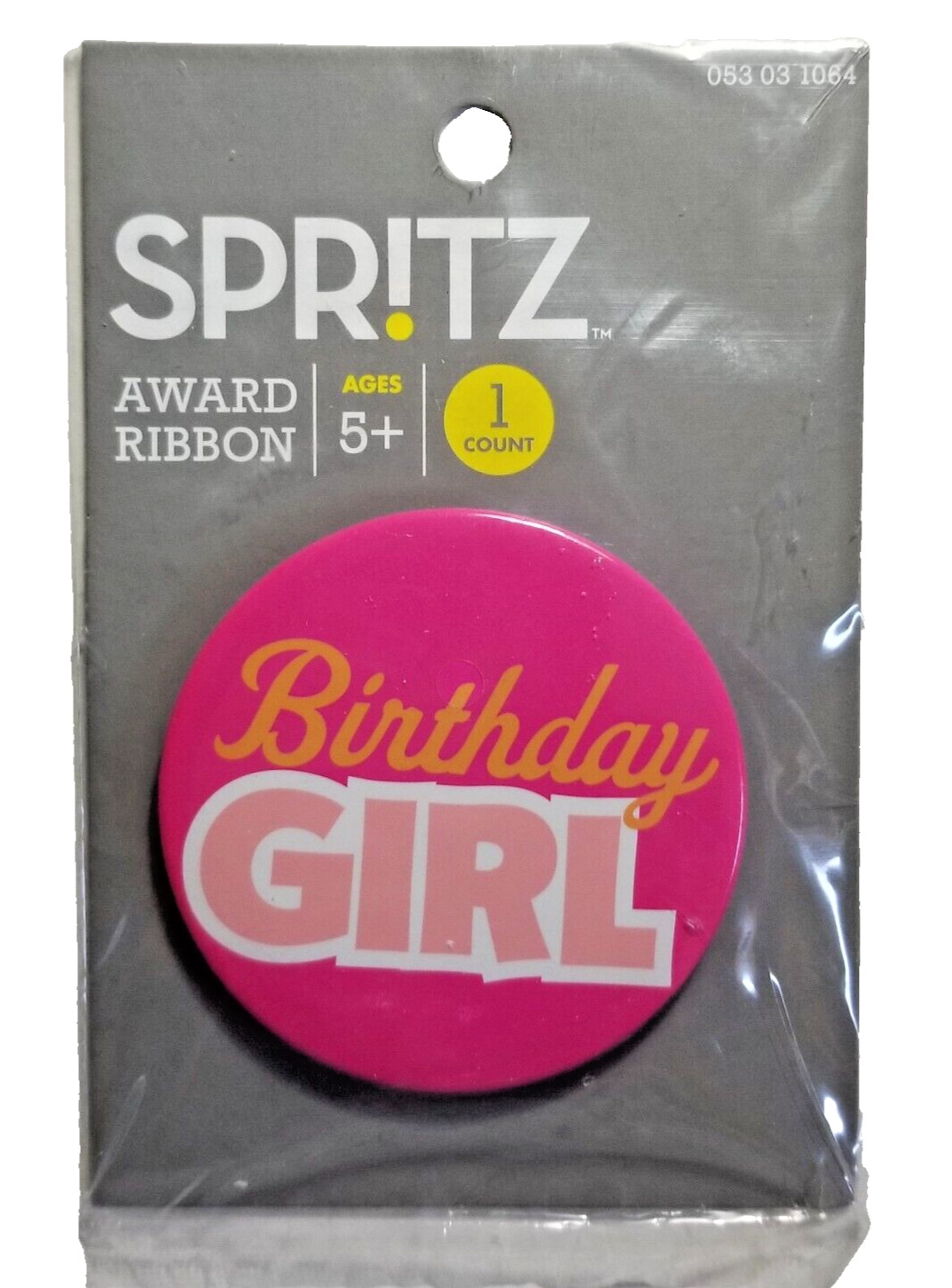 Birthday Girl Celebration Pin Button Pink Spritz New Any Age Special Day
