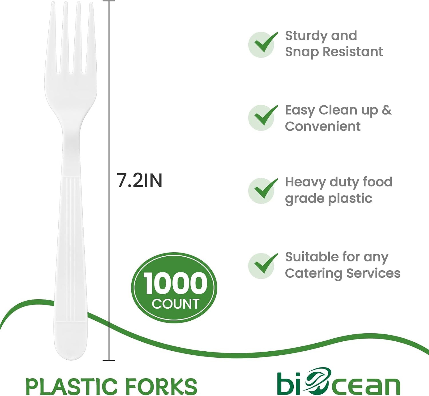 Plastic Forks 1000 Count Extra Heavy Duty Disposable Fork Bulk Plastic Forks