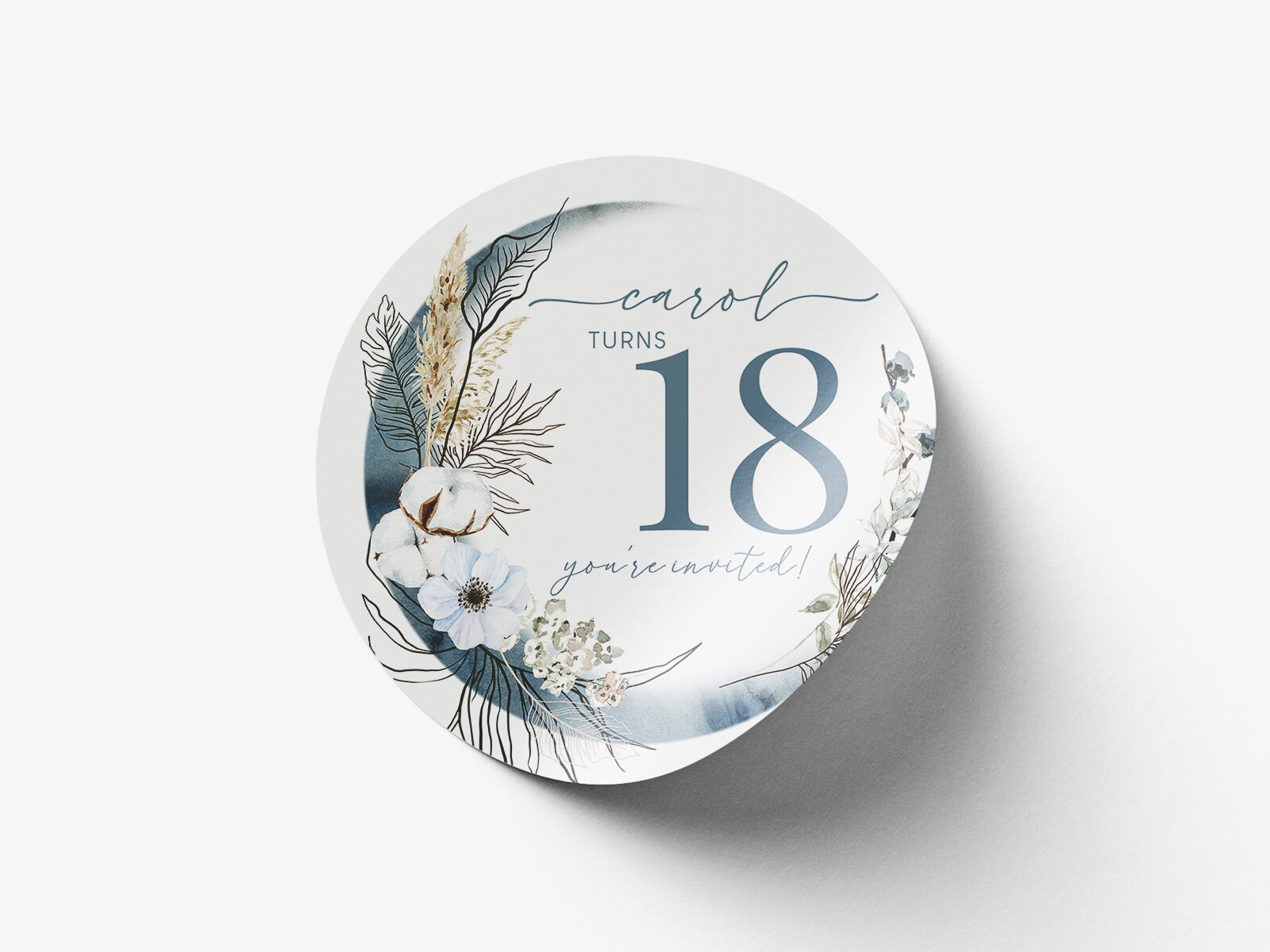 Personalised birthday round sticker labels, custom stickers