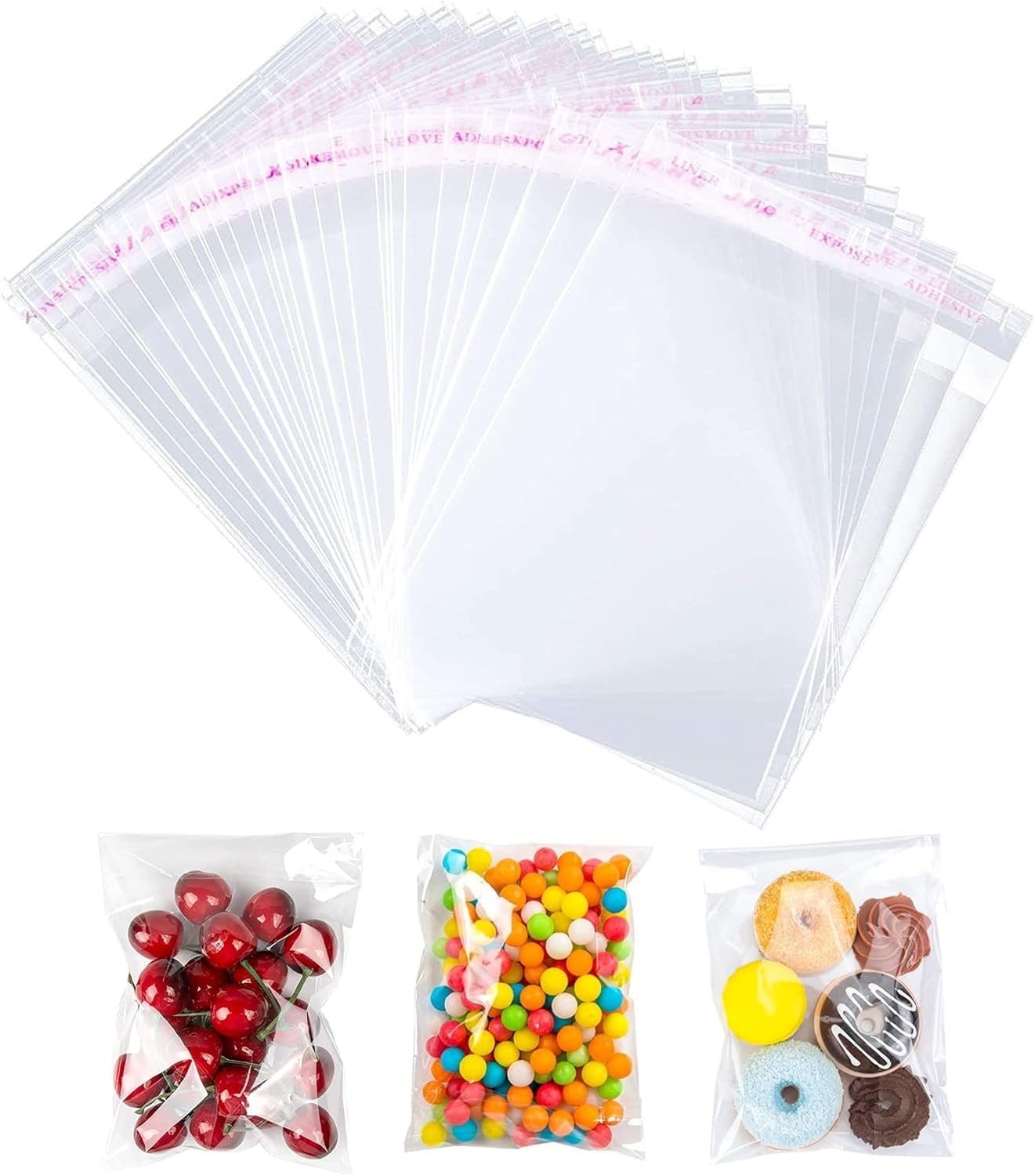 Clear Cellophane Self-Sealing Bags – 100 Pack for Cookies, Cards & More