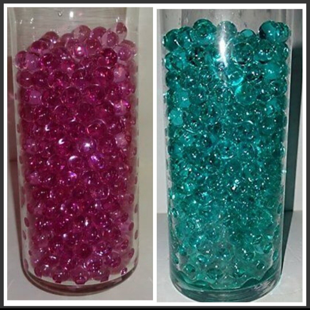 Water beads -USA water jelly beads – vase filler pearls -each pk makes 1 1/2 Qrt