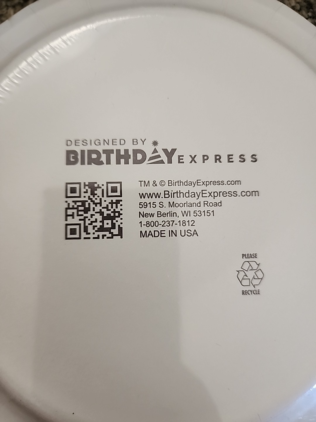 Birthday Express Pink Watercolor Print Round Paper Plates 8ct 7″ Any Occasion