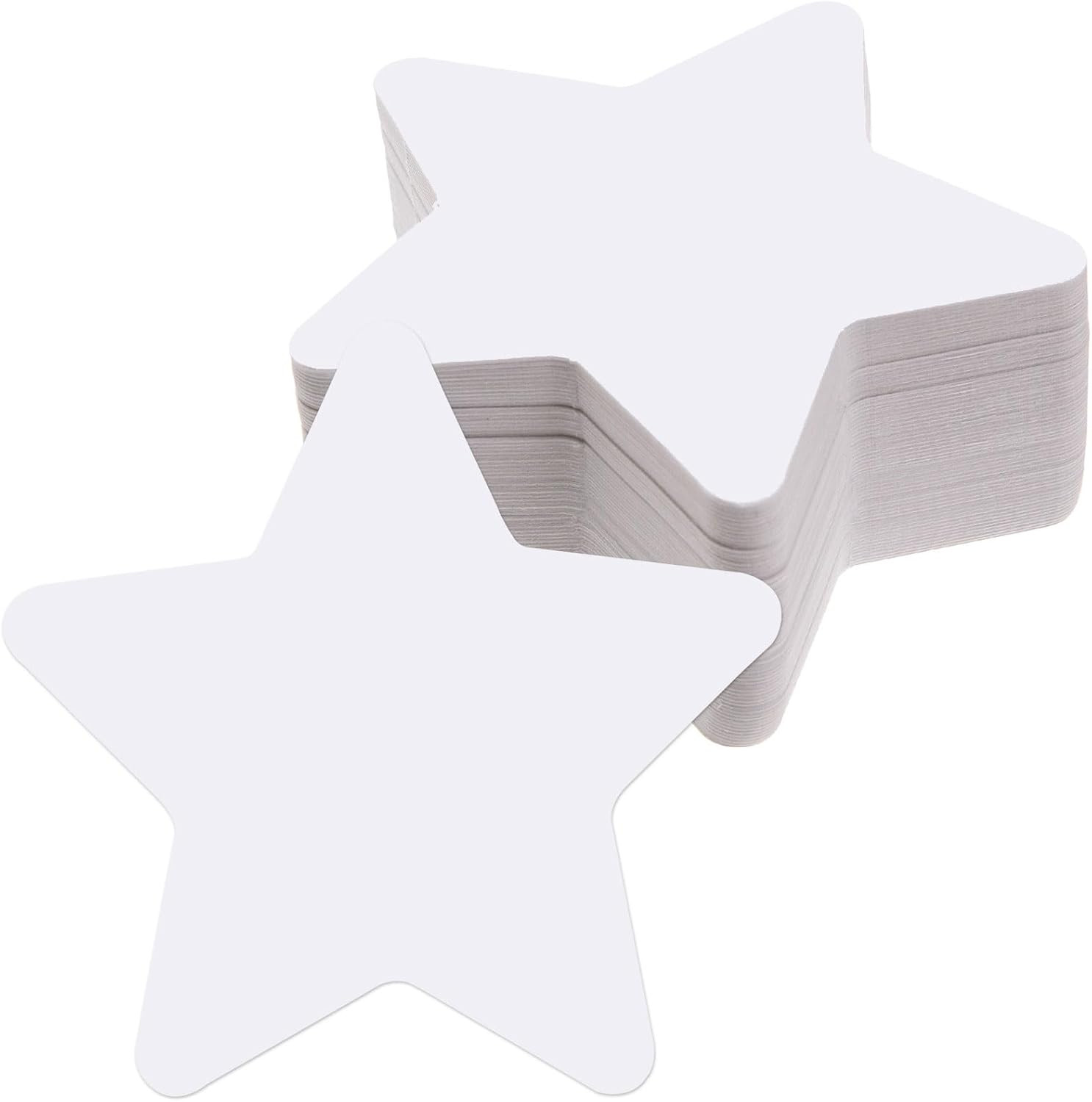 200 Pcs White Star Cutouts 4 Inch Paper Star Shapes Die Cut White Double Sided P