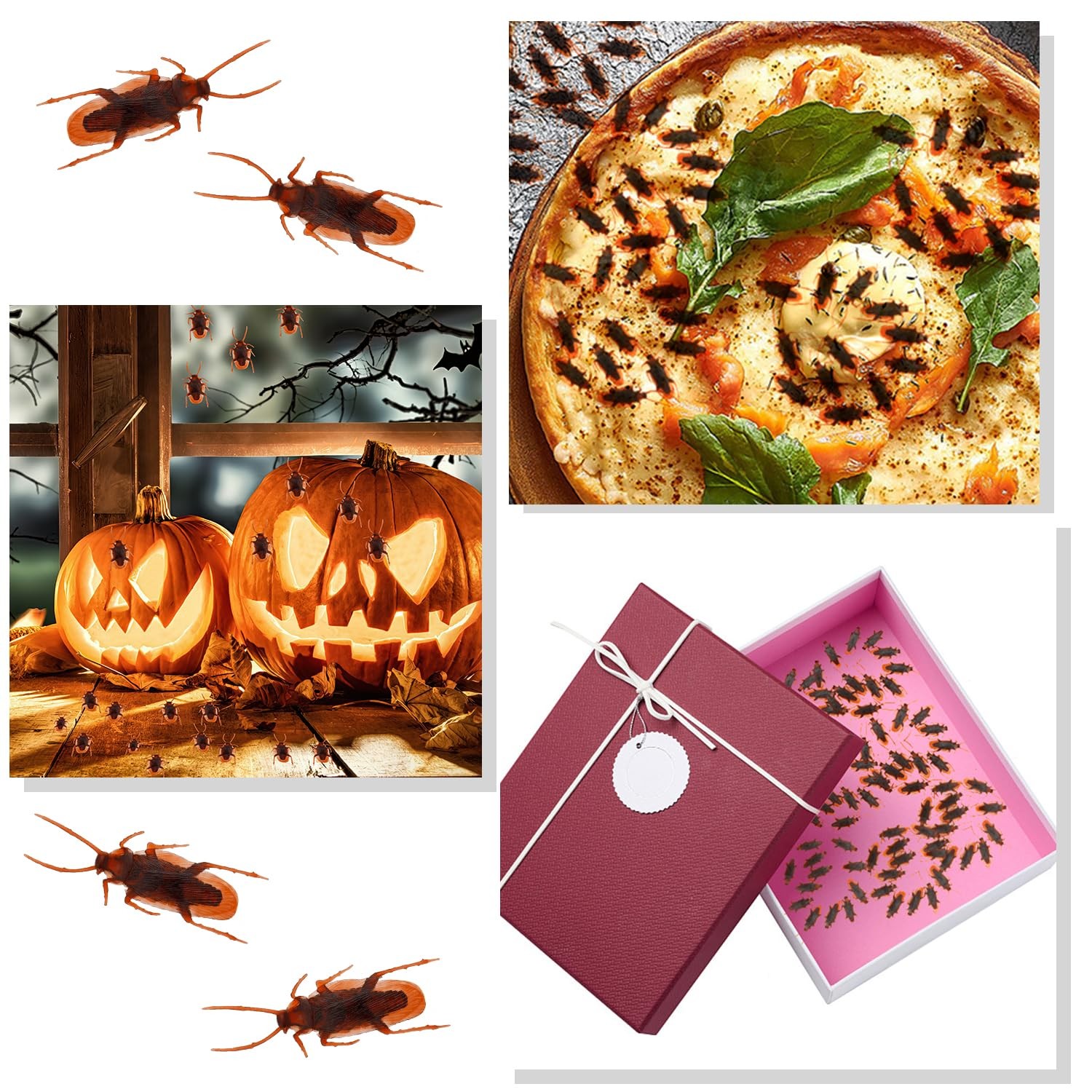 50 Pcs Prank Fake Cockroach Insects Mock Joke Prank Toys Scary Trick Bugs