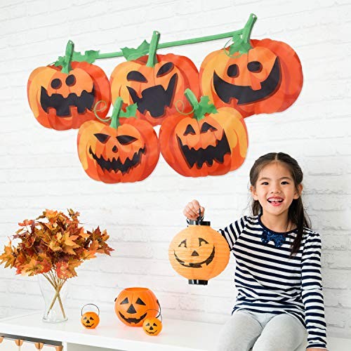 Halloween Pumpkin Bunting Flag Hanging Banner 59 Inches Funny Pumpkin Flag