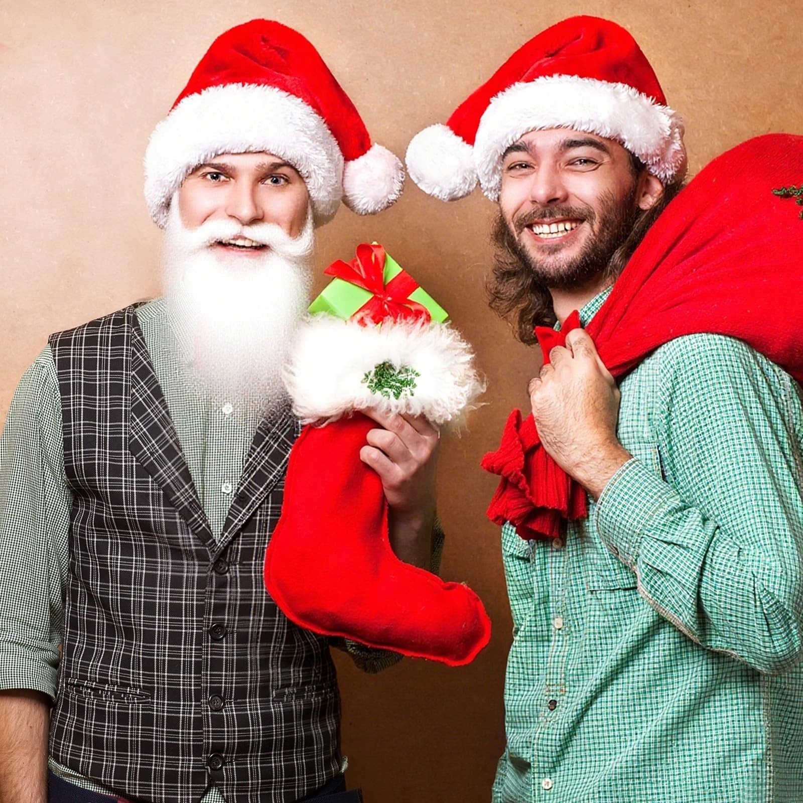 4 Pieces Fake Beards Long False Beards Funny Fake Mustache Costume Whiskers Kit