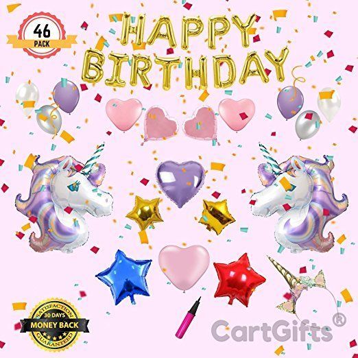 Unicorn Party Pack Decorations Supplies Gifts Headband 46 PIECES Teen Girl NEW