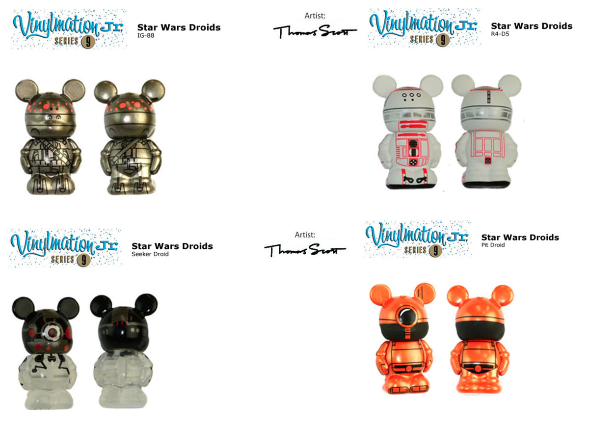 4x Disney Park Authentic Party Favors Star Wars Droid Toy+Keychain Sealed Mickey