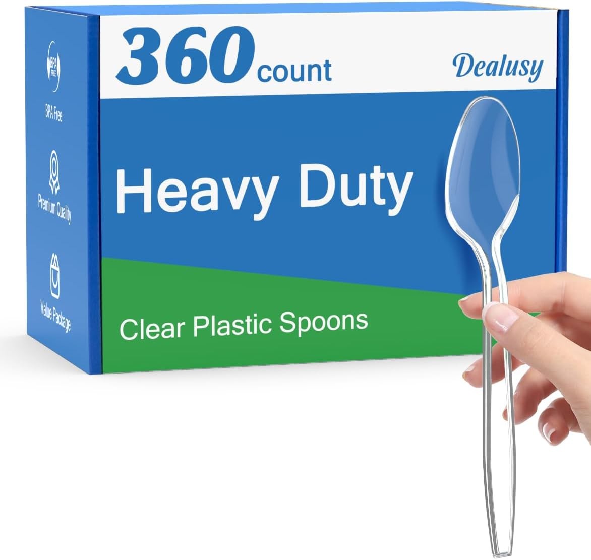 360 Count Clear Plastic Spoons Disposable BPA-Free Heat Resistant Solid and