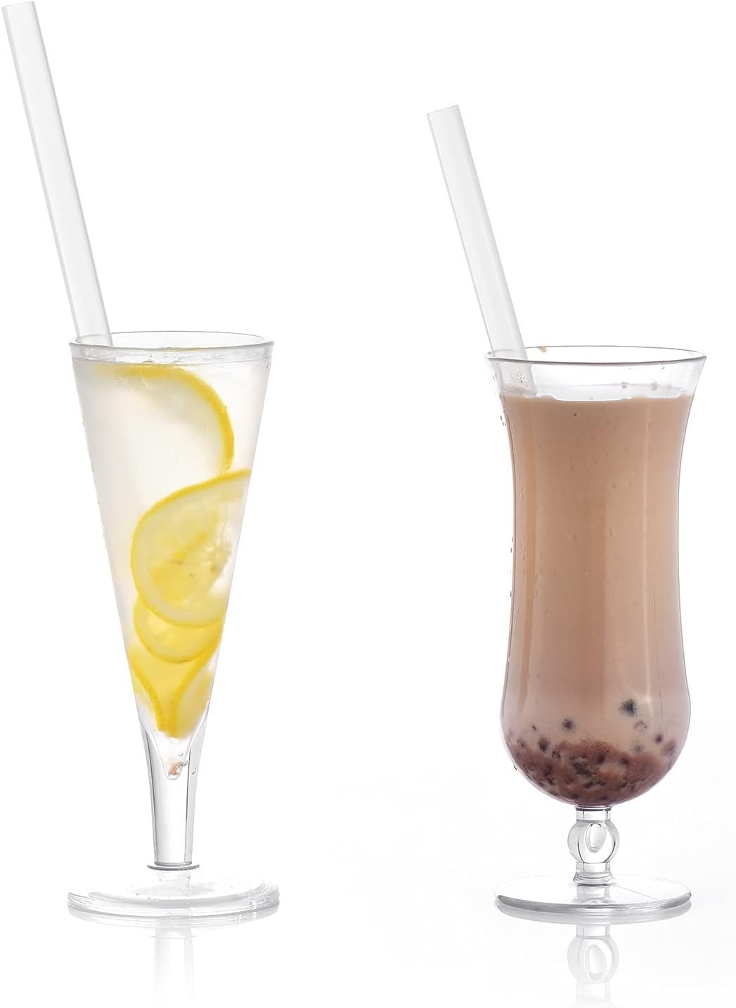 ALINK Reusable Clear Boba Straws, 13 mm x 10.5 in, Jumbo Hard Plastic Smoothie S
