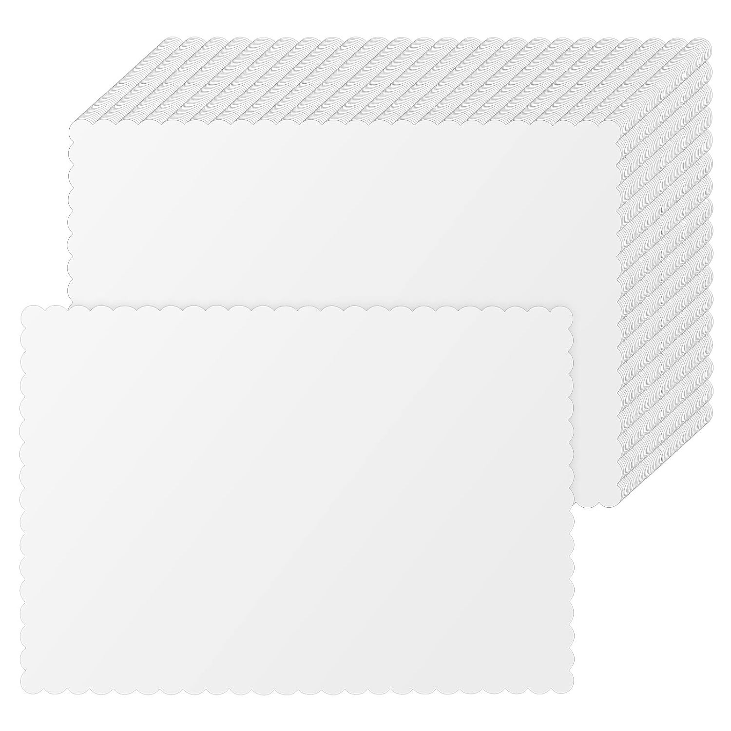 500 Pcs White Valentine’s Day Disposable Paper Placemats Scalloped Edge 14.6 x