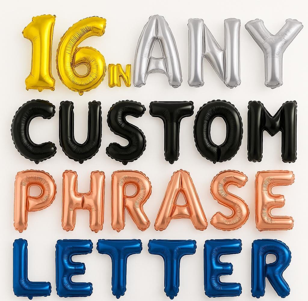 16” Custom Phrase Letters Happy Birthday Foil Balloons Alphabet Wedding Party