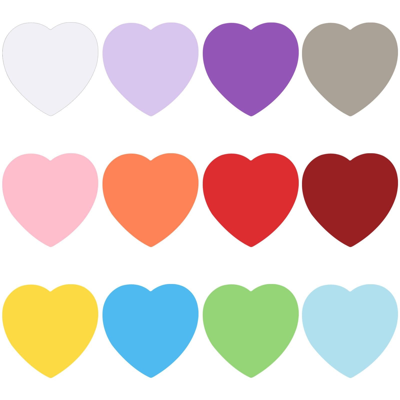 600 PCS 2 Inch Assorted Color Heart Paper Cutouts Cardstock Die Cuts Decor