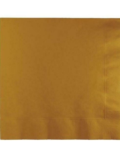 Gold Plain Solid Color Paper Disposable Luncheon Napkins