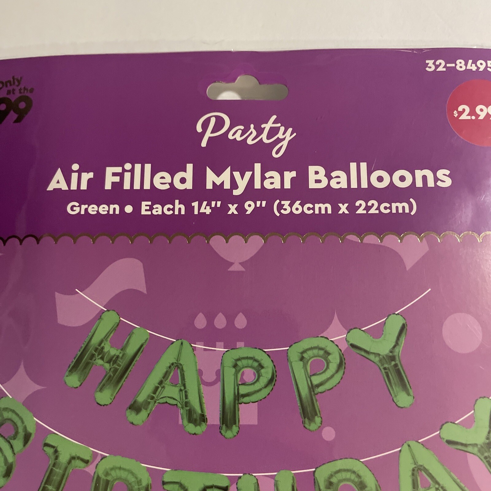 Mylar Balloons “Happy Birthday” Green Banner New