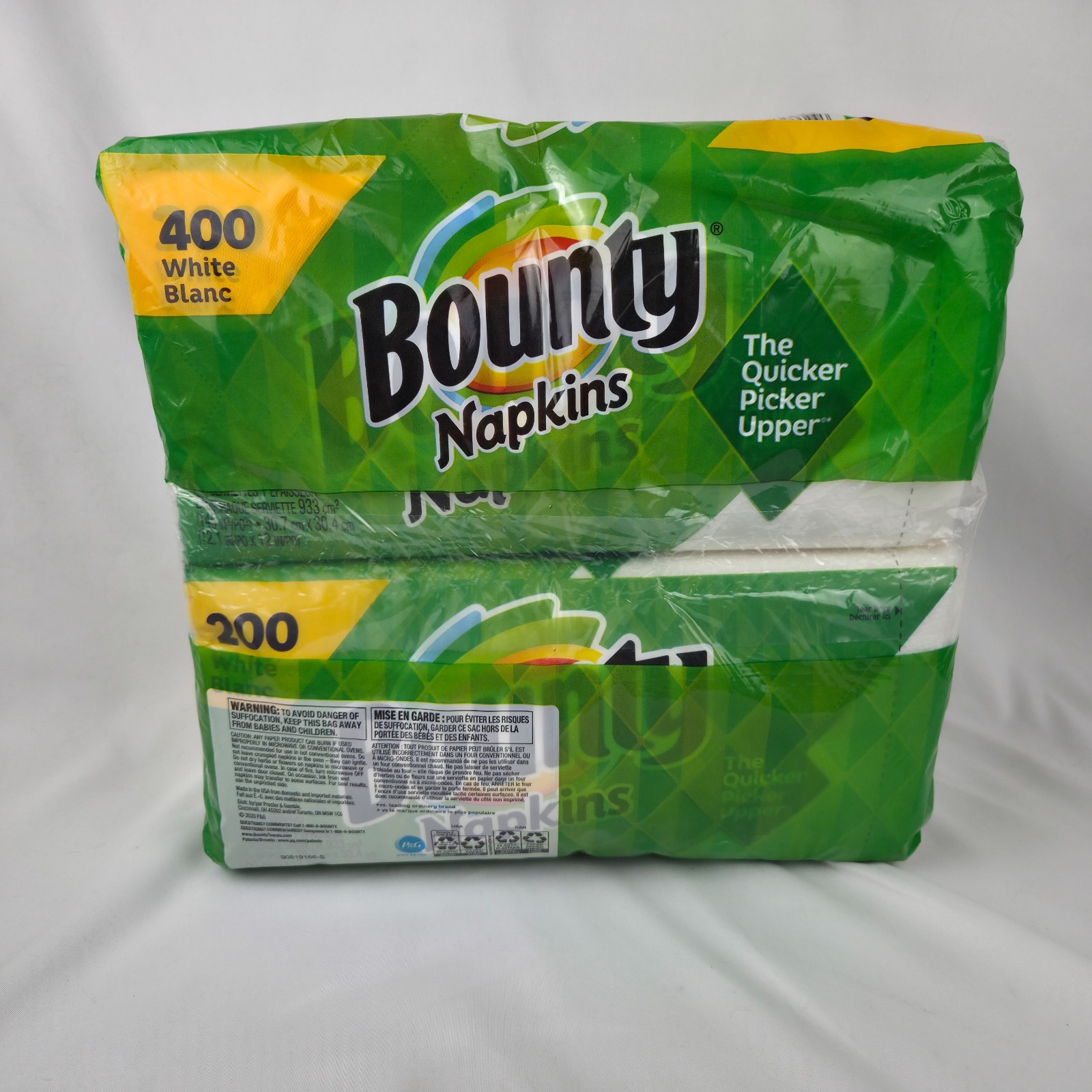 Bounty Paper Napkins, White, 400 Count