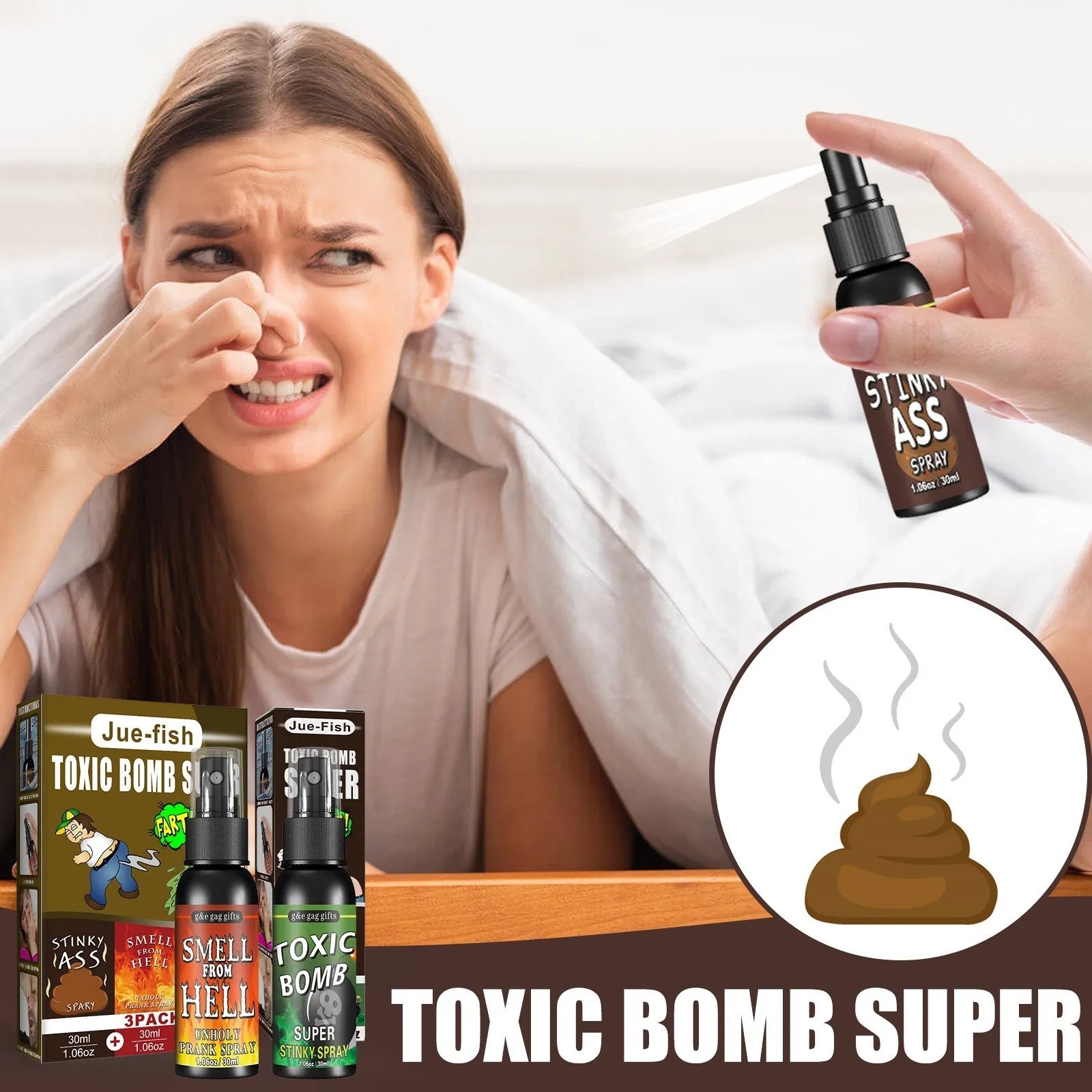 Liquid Fart Spray Stink Bomb Smelly Stinky Ass Toxic Bomb Crap Gag Prank Joke