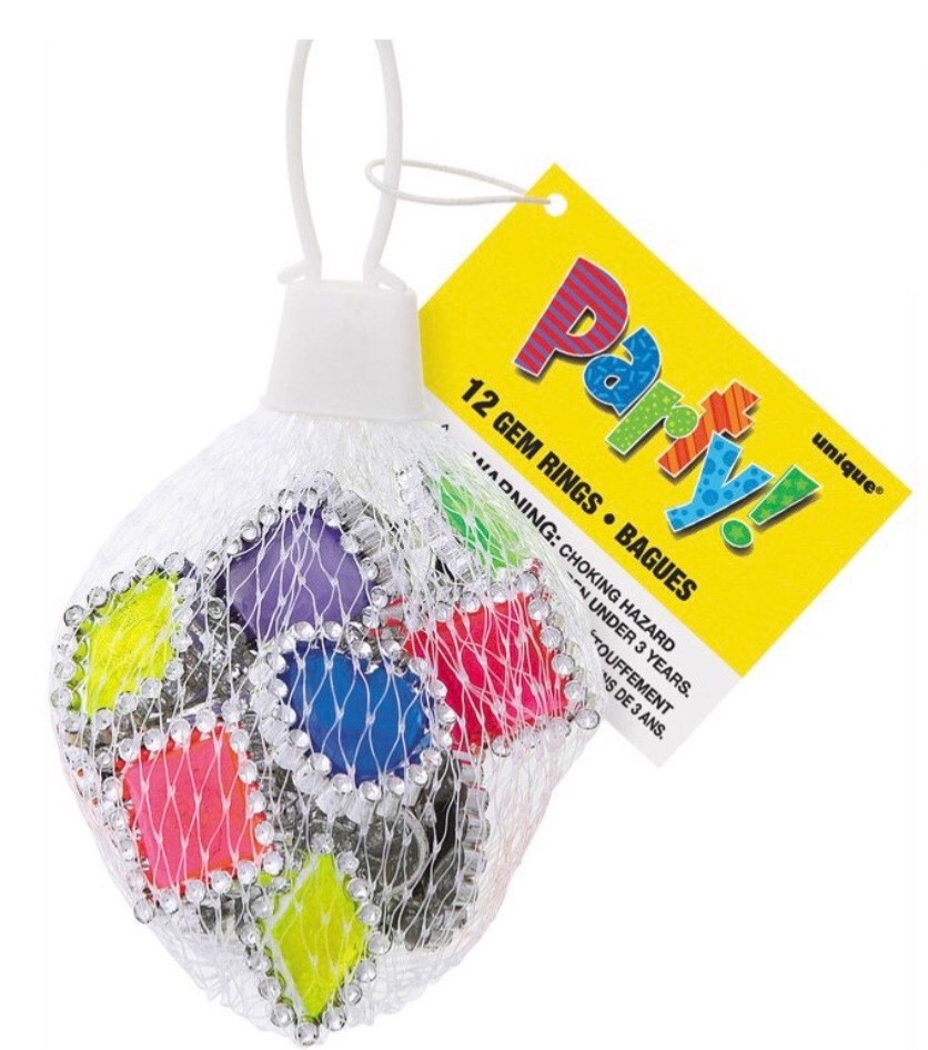 Unicorn 24 Gem Rings Party Favors Kids Dress Up Favor Pack Ages 3+