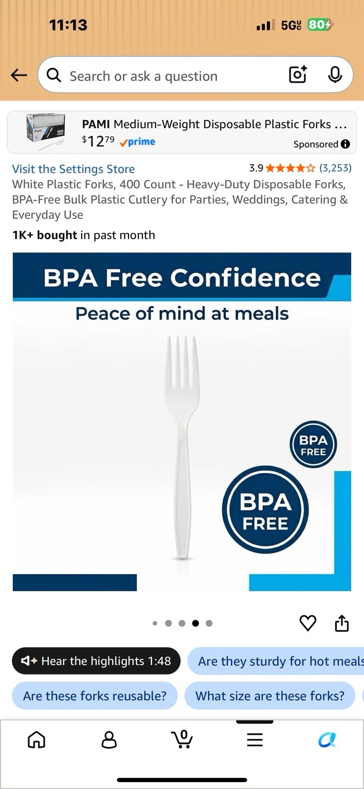 400 Count White Plastic Forks Heavy-duty Disposable forks BPA -free Bulk