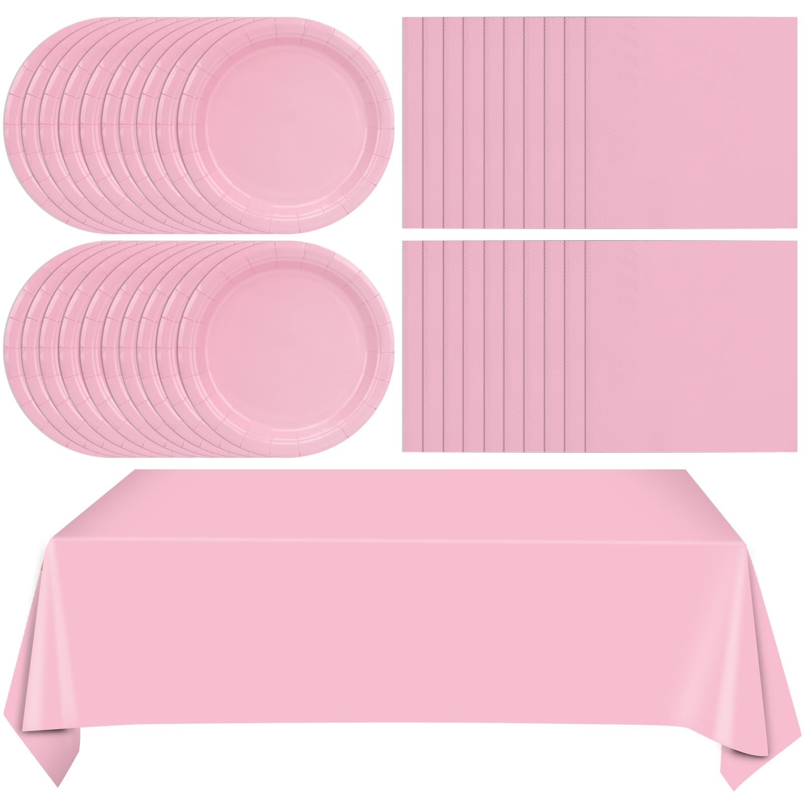 49Pcs Light Pink Birthday Party Decorations 6.5 inches,