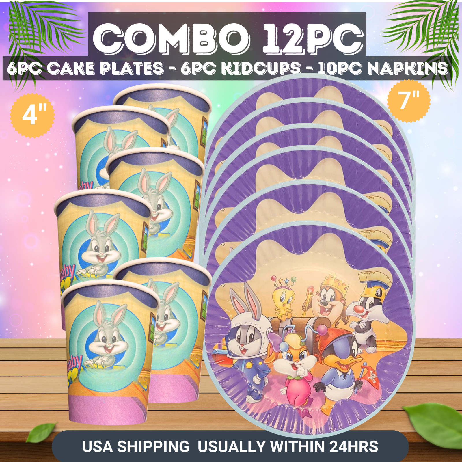 Looney tunes baby plate cup birthday party supplies favor centerpiece decoration