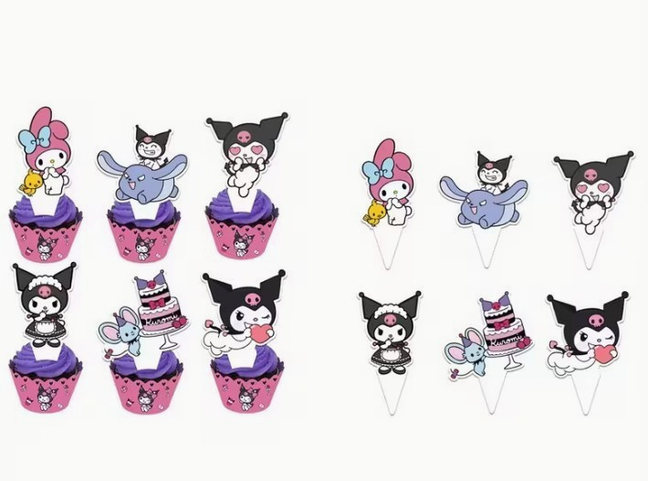 Kuromi My Melody Cupcake Toppers 12 or 24pc set