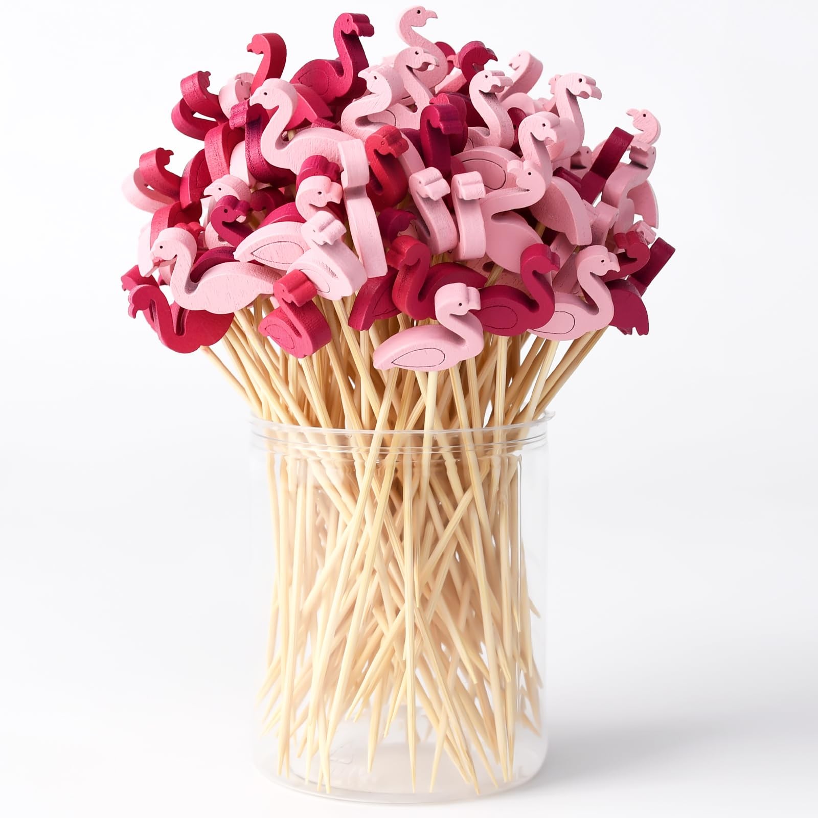 120 PCS Flamingo Cocktail Picks – 4.7-Inch Bamboo Toothpicks for Appetizers, …
