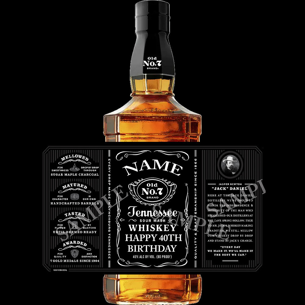 PERSONALISED JACK DANIELS WHISKEY BOTTLE LABEL ANY OCCASION – JD BIRTHDAY WHISKY