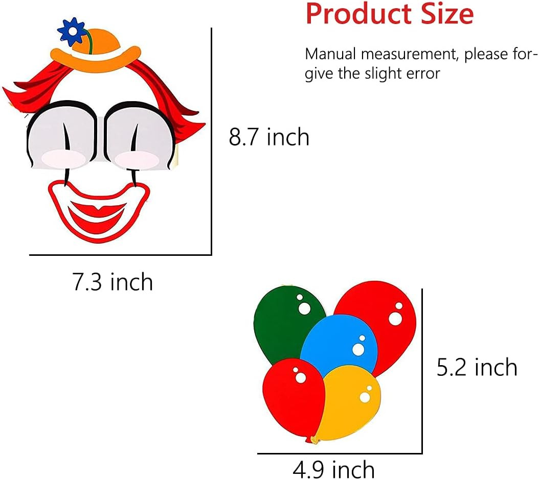36Pcs Circus Photo Booth Props with Sticker Funny Carnival Theme Party Decoratio