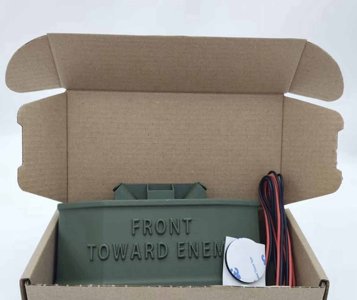 NEW 6″ Fake Claymore Mine, Replica Plastic With Wires And 3M Mounting Tape.